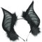 Fledermaus -Stirnband Gothic Halloween Fledermaus Ohren Stirnband Einen Größe Plüsch -Fledermausohren Kopfstück für schicke Cosplay -Kostüm Halloween Party, Schwarz, Fledermausohren, Fledermausohren