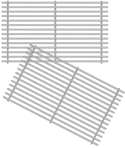 Htanch Grillroste aus Edelstahl 7527 für Weber Spirit 300 Serie, E-310 & E-320, Spirit 700, Genesis Silver B/C, Genesis Gold B/C, Genesis Platinum B/C, Genesis Platinum B/C, Genesis 1000-3500