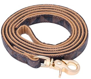 Viwind Hundehalsband Leder Verstellbares Leine Set 1.5/2cm Weiches Leder Geeignet für Katzen und Hunde (Braun-Leine, 1.5cm-120cm)