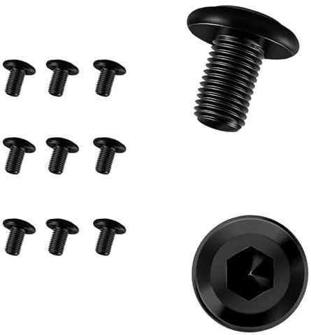 10 Piezas Tornillos M8 × 12,Tornillos Cabeza Plana,Tornillos Negros,Tornillos Hexagonal,Acero Inoxidable A2 V2A,Rosca Completa