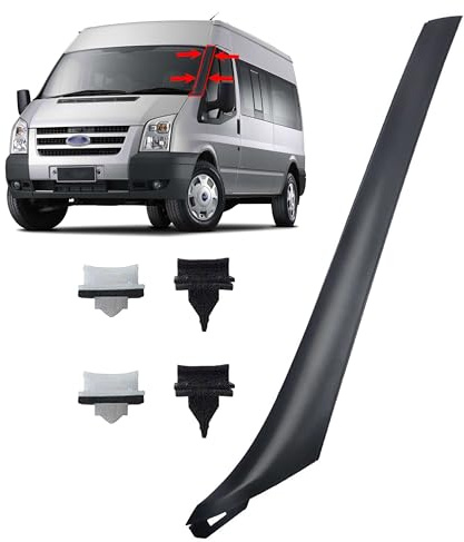Inly Parts Frontscheibe Windschutzscheibe Zierleiste Links kompatibel mit Transit MK7 (2006-2014) - Kunststoff, Schwarz