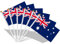 AhfuLife Klein Australien Flaggen für Australien Deko, 15 Stück Australia Mini Handgehaltene Flaggen Fahne mit 30cm weißem Pole für WM Anzac Day Australia Day Party Zuhause Garten Bar Dekoration