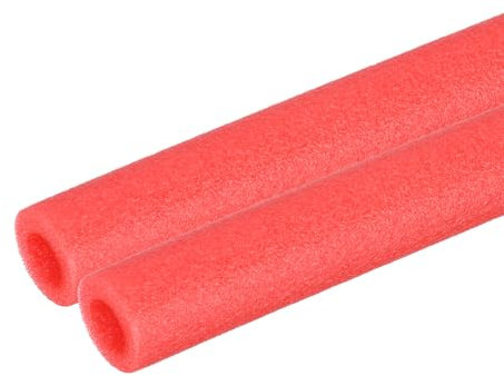PATIKIL 2 Pcs Pipe Insulation Foam Tube, Heat Preservation Foam Pipe Tubing Covers 3/8 (10mm) ID x 3.3FT x 13/16 OD for Handle Heat Water Pipe Freeze Protection, Red