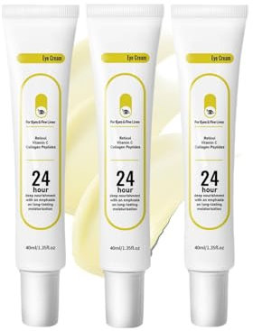 Retinale Augencreme mit Kollagen & Peptiden, Anti-Aging-Augencreme für Augenringe und Tränensäcke, straffende und Hydratisierend Augencreme für alle Hauttypen, glättet feine Linien (3pc, 40ml)