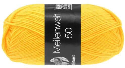 LANA GROSSA Meilenweit 50g | Sockenklassiker, waschmaschinenfest | Handstrickgarn aus 80% Schurwolle & 20% Polyamid | 50g Wolle zum Stricken & Häkeln | 210m Garn FB 1421