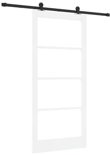 vidaXL Schiebetür ORKDAL 93 x 202 cm Massivholz Kiefer und Glas