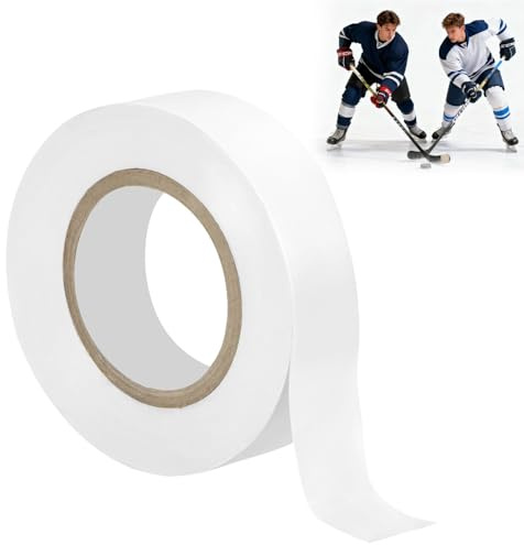 APXEL Schläger Tape, 18MM x 20M Hockeyschläger Tape mit Schere Anti Rutsch Griffband Selbstklebendes HockeyTape Sporttape für Badminton Tennis Golf (Weiß)