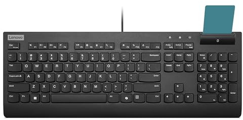 Lenovo Smartcard Wired Keyboard II - Tastatur - Vollformat, 3-Zonen Layout - USB - QWERTZ - Deutsch - Schwarz - braune Box - Cru