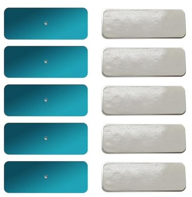LQMK 10 PCS Metal Adhesive Magnetic Strips – Self Adhesive Iron Plates for Magnetic LED Lights – Sticky Mounting Pads for Under Cabinet Lights Walls Cabinets