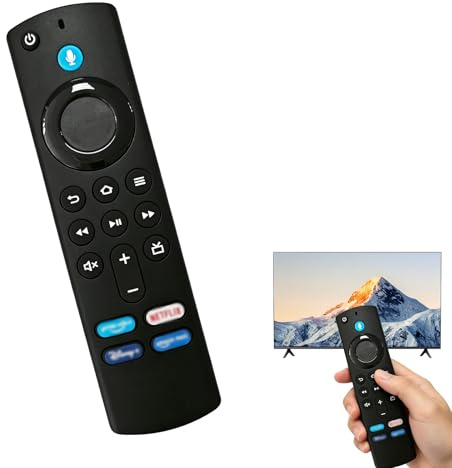 Ersatz Sprachfernbedienung, Für AMZ F-ir-e S-ti-ck TV (4K, 2nd Gen, 3rd Gen, Lite),und Fire TV Cube (2nd Gen, 3rd Gen), Bluetooth-Fernbedienung mit Mikrofon und Schnelltasten