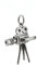 Sterling Silver Movie Camera Charm Necklace, 18 Chain