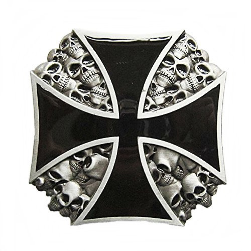 Westernranch Gürtelschnalle Buckle Eisernes Kreuz Iron Cross Totenkopf Skull Biker