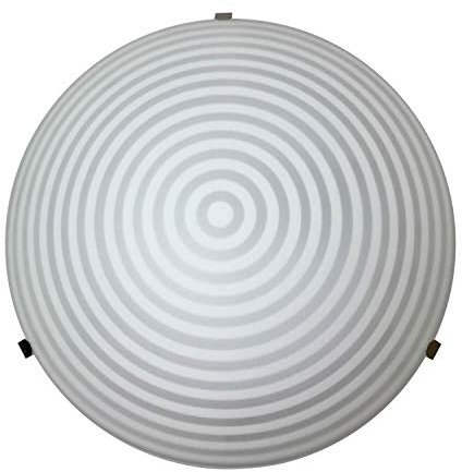 Onli - Plafón de cristal blanco, diámetro 25 cm, con motivo de círculos