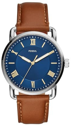 Fossil - Copeland 42mm analoge Quarzuhr mit braunem Lederarmband Herren FS5661