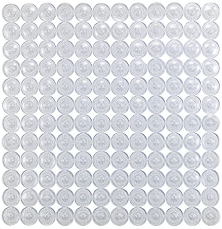 WENKO Duscheinlage Mod. Belem, Antirutsch-Duschmatte mit Saugnäpfen, Duschunterlage aus geometrisch angeordneten Kreisen für alle gängigen Duschtassen, aus robustem Kunststoff, 54 x 54 cm, Transparent
