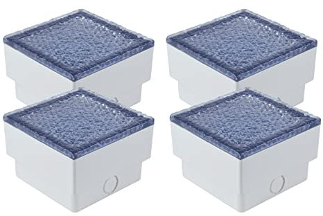 LED Pflasterstein 4 Stück 10x10x7cm 230V IP67 Einbauleuchte Befahrbar Wasserdicht Warmweiß