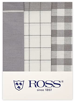 Ross 3er Pack Baumwoll-Geschirrtuch 1605 Silber, 50x70 cm