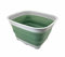 SAMMART 15L Collapsible Dishpan with Draining Plug - Foldable Washing Basin - Portable Dish Washing Tub - Space Saving Kitchen Storage Tray (Grey/Dark Sea Green)