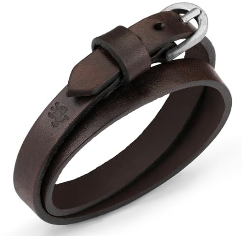 LOCAL LEAGUE Mens Leather Bracelet Wrap 2x - OUTBACK ESCAPES - Rich Brown - Adjustable Buckle Strap Wristband for Men Surfer Double Layer Holidays Summer BEACH SURF Party Festival Clubbing, Boyfriend