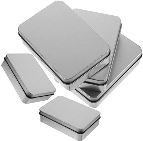 Garneck 5er-box Dose Aus Weißblech Süßigkeiten-box Blech Keks Aus Metall Erste-hilfe-kasten Aufbewahrungsbehälter Für Tee Mini-münzbox Für Schmuckstücke Keksdose Lebensmittel Schokolade