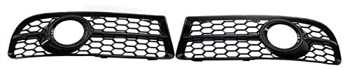 Front Kühlergrille Auto Nebelscheinwerfer Kühlergrill Glänzend Schwarz Honeycomb Nebelscheinwerfer Grill Refit 2 Stück Für A-UDI A4 B7 S4 B7 A4 S-Line 2005 2006 2007 2008 Auto Kühlergrill