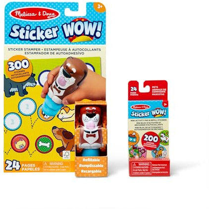 Melissa & Doug Sticker Wow! Hunde-Paket: 24-seitiger Aktivitätenblock, Aufkleberstempel, 500 Aufkleber, Kunst- und Bastelspielzeug Sammelfigur