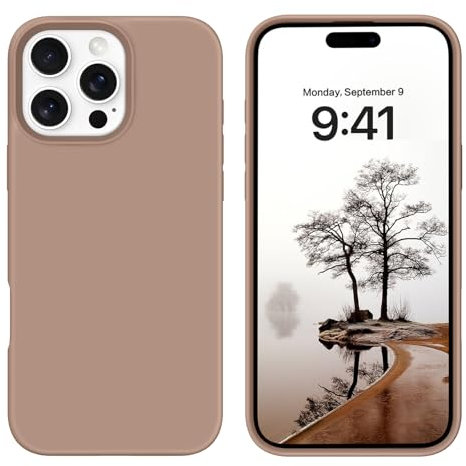DUEDUE Coque pour iPhone 16 Pro Max 6.9 5G, Silicone Militaire Antichoc, Doublure Coque de Téléphone Protection Ecran Intégrale,Toucher Confortable Anti Rayures Etui de iPhone 16 Pro Max, Burn Marron