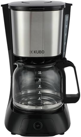 KUBO - Cafetera de Goteo - 900 W - Capacidad 1.5 Litros - Filtro Extraible - Acero Inoxidable - Autoapagado Automático