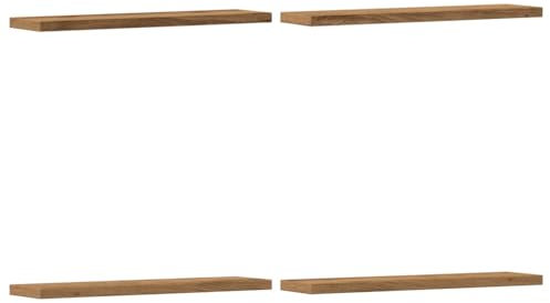 vidaXL Wandregale 4 STK. Artisan-Eiche 40x10x1,5 cm Holzwerkstoff, Schweberegal, schwebendes Regal, Hängeregal, Wandboard, Regal, Regalbrett, CD-Regal