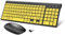 Zienstar-Set Tastiera e Mouse Wireless con Lettere Grandi (Italiana-Layout)| Silenzioso | per Anziani e Persone con Problemi di Vista e Ipovedenti-Giallo