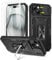 Doeshine for iPhone 15 Case, 2 Pack Screen Protector, with Built-in 360° Rotate Ring Kickstand & Slide Camera Cover, Heavy Duty Outdoor Shockproof Military Drop Protection Case for iPhone 15 (Black)