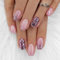 Zernblend 24 Pièces Rose Pailleté Nail Art, Ongles à Coller, Press on Nails, Ongles Artificiels