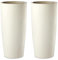 Tecnokit Vaso per Piante da Interno ed Esterno Design Moderno con Effetto Cemento Mandorla e Antracite Fioriera Alta con Sottovaso Erba Musa Matte colore Mandorla, 2 pezzi cm 35x90