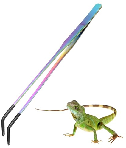 Generisch Reptilien-Futterzange mit Silikonkopf für Reptilien, Silikonkopf-Pinzette, Zubehör für Kronengecko-Boxen, Geeignet für Geckos, Eidechsen, Bartagamen und Kleintiere