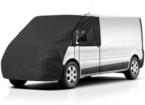 Frontscheibe Wrap Cover Ersatz für Renault Traffic 2014-2025, Luxus Sonnenschutz Vollständige Okklusion Frontscheibenabdeckung 420D, Abdeckplane für Wohnwagen mit UV-Schutz (for Traffic-Schwarz)