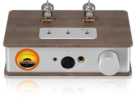 Hi-Fi Preamplifier Vacuum Tube Phono Preamp Headphone Amp with XLR RCA 4.4mm 6.35mm Ports 2000mW Output for Home Stereo Audio System