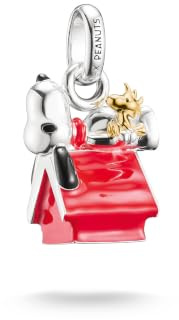 THOMAS SABO x PEANUTS Charm-Anhänger Snoopy mit Woodstock Hundehütte