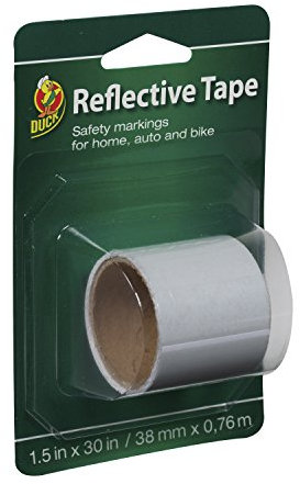 Duck Brand 896385 Self-Adhesive Reflective Tape, 1.5-Inch x 30-Inch Single Roll, White by Duck