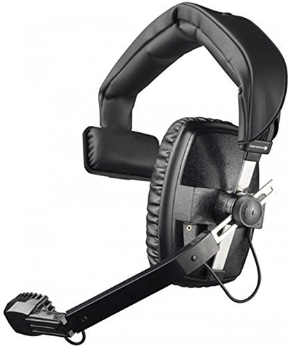 Beyerdynamic DT-108-200-50-BLACK Ein-Ear Headset mit dynamischem Hypernieren-Mikrofon, 50 Ohm, schwarz Schwarz