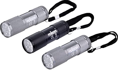 Rolson 61760 3 pc 9 LED Aluminium Torch