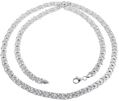 Silberketten-Store flache Königskette Herren 925 Sterling Silber 6 mm Breite I Männer Silberkette mit Karabiner Verschluss I nickelfrei und hochglanzpoliert
