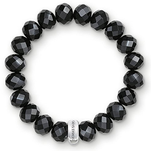 Thomas Sabo Damen Charm-Armband Obsidian Schwarz Charm Club 925 Sterling Silber X0035-023-11