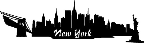 Samunshi® Wandsticker New York Skyline Wandtattoo viele Farben und Größen sofort lieferbar 30 x 9cm schwarz