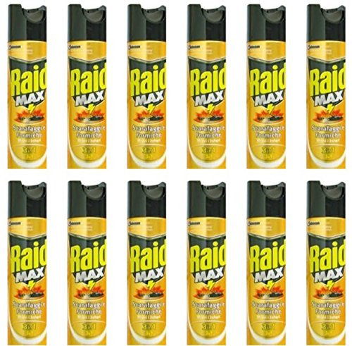 12 Pezzi RAID MAX SCARAFAGGI E FORMICHE insetticida per insetti striscianti