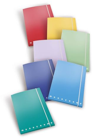 Pigna, Cartella portadocumenti con elastico MONOCROMO THE ORIGINAL, dorso 1,2, formato 26x35,5 cm., pacco da 6 pezzi