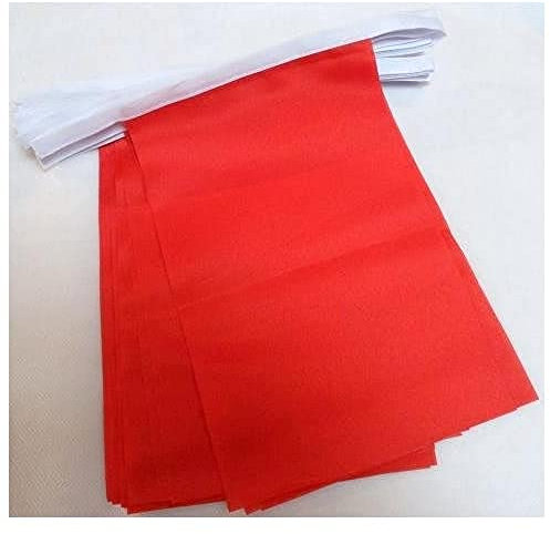 AZ FLAG Ghirlanda 6 Metri 20 Bandiere Monocolore Rosso 21x15cm, Bandiera Rossa 15 x 21 cm - Festone Bandierine