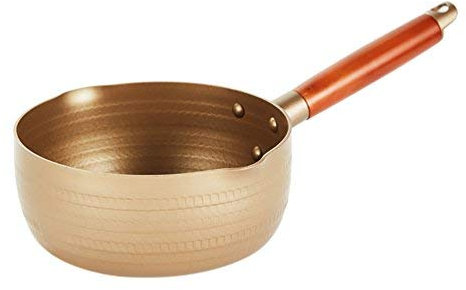 Casserole Yukihira en alliage d'aluminium et acier inoxydable - Revêtement anti-adhésif - Doré (1,7 quart)