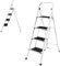 Escalera de 4 peldaños de acero, resistente, plegable, resistente, compacta, fácil de almacenar, taburete para el hogar, cocina, jardín, oficina, capacidad de 330 libras