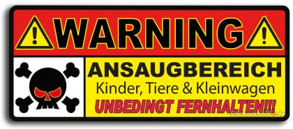 1A Style Sticker Auto Aufkleber Warning TURBOLADER - ANSAUGBEREICH - Luftpilz Offen