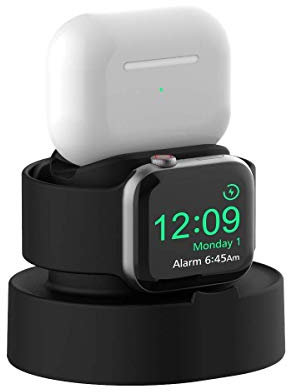SOKUSIN Ständer für Apple Watch,Installierender Halter für iWatch 45/44/42/41/40/38mm iWatch SE2/SE/8/7/6/5/4/3/2/1,Apple Watch Nachttischmodus,AirPods&AirPod Pro Ladedock(Kabel Nicht enthalten)